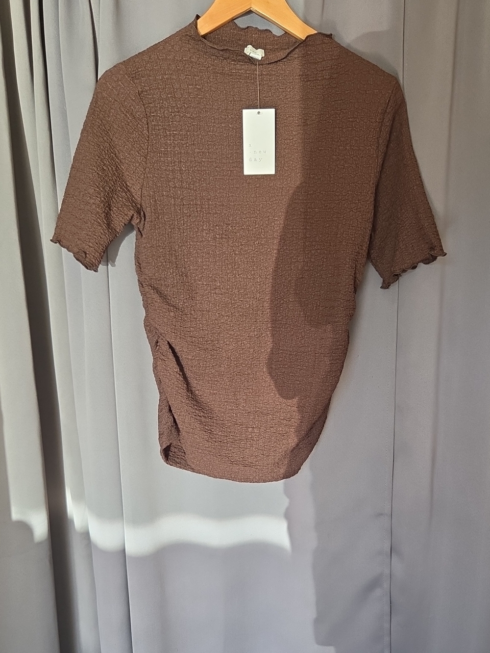 a new day Brown Textured Short-Sleeve Tee